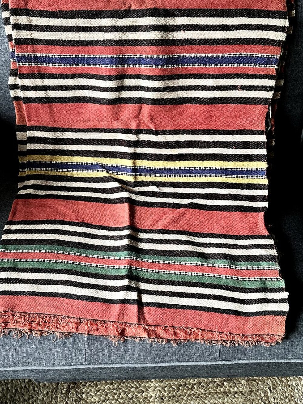 Handwoven vintage wool blanket from Spain
